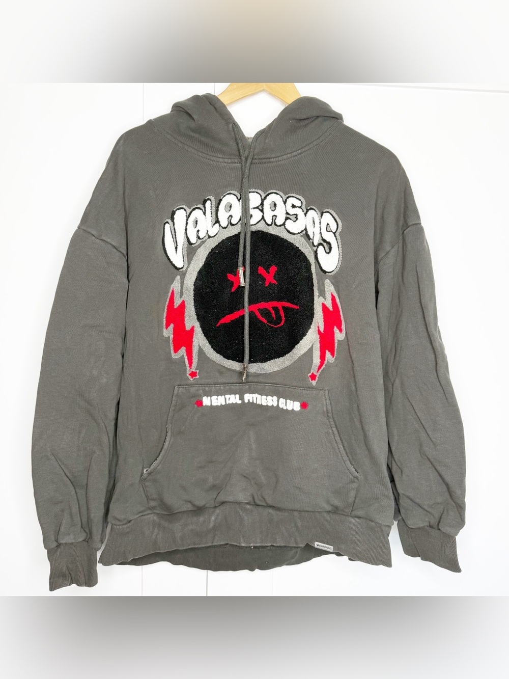 Valabasas Mental Fitness Club pullover hoodie XL gray streetwear urban skater